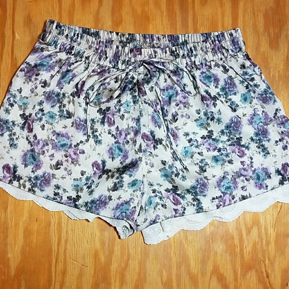 Zara basic silky shorts elastic waist, lace trim - Picture 7 of 8